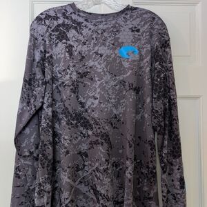 Costa Gray and Black Camouflage Fishing Shirt